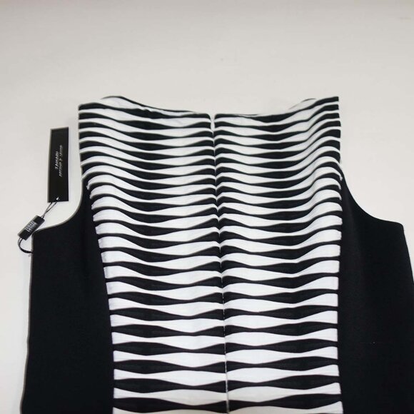 Tahari Arthur S. Levine Women's Sleeveless Sheath Dress Size 2 NWT Black White - Picture 7 of 8